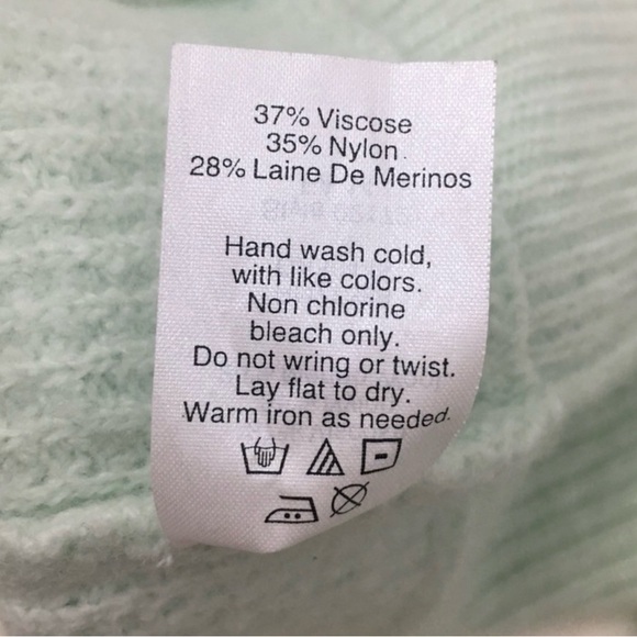 J. CREW Warmspun Waffle Knit Sweater Mint Green Aqua Knit Pullover Textured Crew - Picture 12 of 13